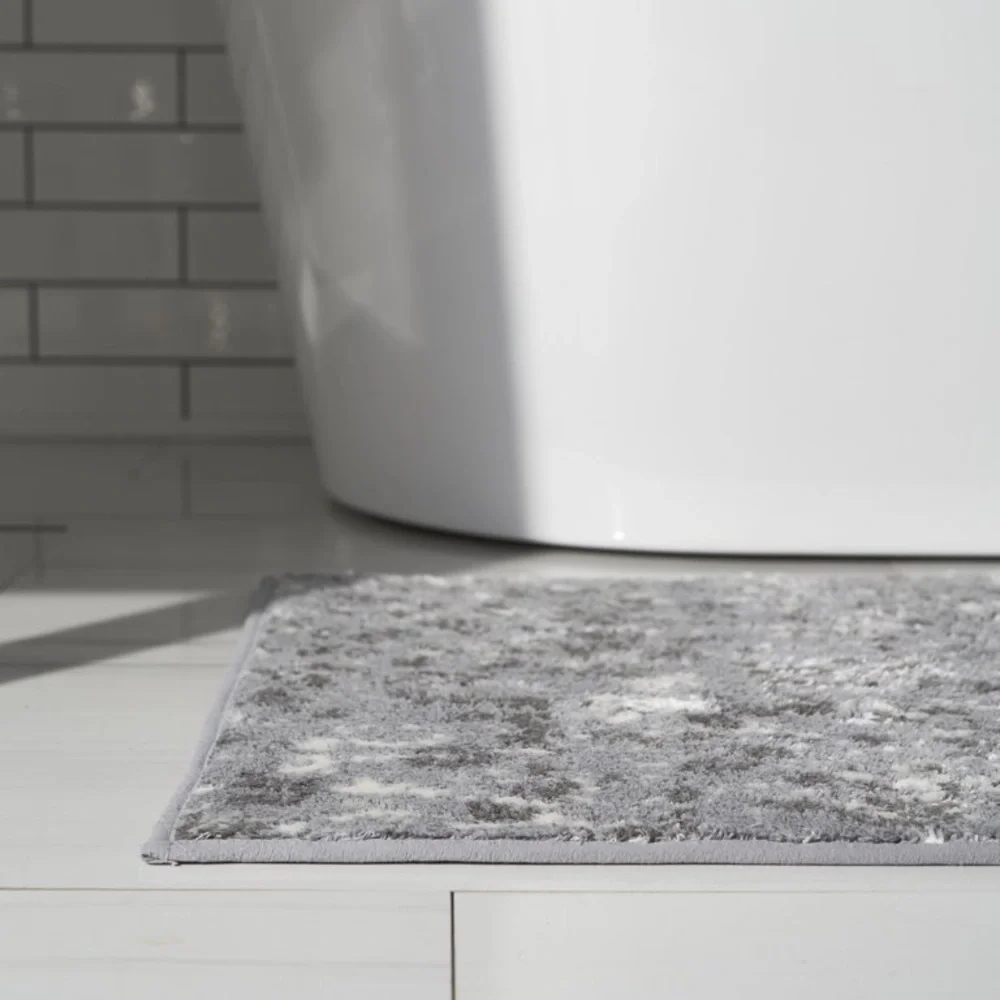 Leopard Print Bath Rug by Sofia Vergara, Gray
